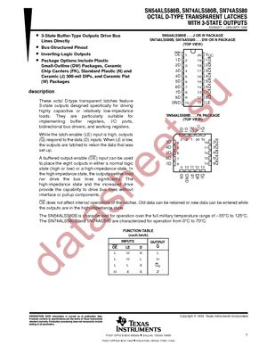 SN74ALS580BDWRE4 datasheet  